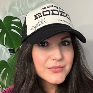 Mackenzie Porter Autographed Black and White Trucker Hat Signed Snapback Cap